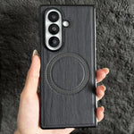 Custodia magnetica antiurto per telefono in PC con effetto legno., For Galaxy Z Fold7 5G, For Galaxy Z Fold6, For Galaxy Z Fold5, For Galaxy Z Fold4