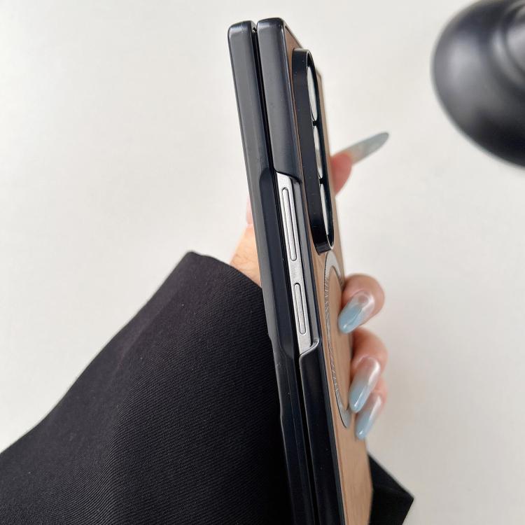Custodia magnetica antiurto per telefono in PC con effetto legno., For Galaxy Z Fold7 5G, For Galaxy Z Fold6, For Galaxy Z Fold5, For Galaxy Z Fold4