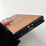 Custodia magnetica antiurto per telefono in PC con effetto legno., For Galaxy Z Fold7 5G, For Galaxy Z Fold6, For Galaxy Z Fold5, For Galaxy Z Fold4