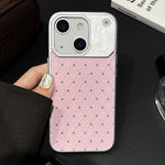 Custodia per telefono in ecopelle con texture a griglia PC galvanizzata, For iPhone 16, For iPhone 15 Pro Max, For iPhone 15 Pro, For iPhone 15 Plus / 14 Plus, For iPhone 15, For iPhone 14 / 13