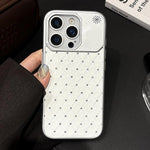 Custodia per telefono in ecopelle con texture a griglia PC galvanizzata, For iPhone 14 Pro, For iPhone 14 Pro Max