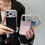 Custodia per telefono in ecopelle con texture a griglia PC galvanizzata, For iPhone 17 Pro Max, For iPhone 17 Pro, For iPhone 17, For iPhone 16 Pro Max, For iPhone 16 Pro, For iPhone 16 Plus
