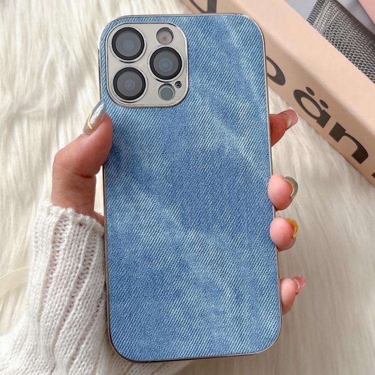 Custodia per telefono antiurto in TPU con motivo denim., For iPhone 16 Plus, For iPhone 16, For iPhone 15 Pro Max, For iPhone 15 Pro, For iPhone 15 Plus, For iPhone 15