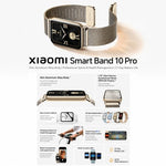 Smart Band 10 Pro originale Xiaomi, schermo AMOLED da 1,74 pollici, impermeabile fino a 5 ATM, supporta il monitoraggio dell'ossigeno nel sangue e della frequenza cardiaca., Smart Band 10 Pro Black, Smart Band 10 Pro Silver, Smart Band 10 Pro Pink