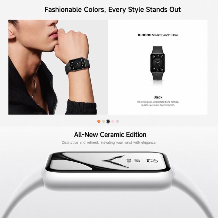 Smart Band 10 Pro originale Xiaomi, schermo AMOLED da 1,74 pollici, impermeabile fino a 5 ATM, supporta il monitoraggio dell'ossigeno nel sangue e della frequenza cardiaca., Smart Band 10 Pro Black, Smart Band 10 Pro Silver, Smart Band 10 Pro Pink