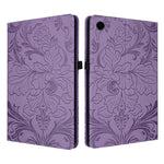 Custodia per tablet in ecopelle con motivo floreale in rilievo, For Galaxy Tab A9+, For Galaxy Tab A9, For Galaxy Tab A7 Lite 8.4 inch, For Galaxy Tab A 10.1 2019