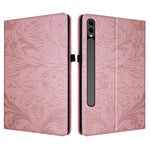 Custodia per tablet in ecopelle con motivo floreale in rilievo, For Galaxy Tab S10 Lite, For Galaxy Tab S10 / S9 FE, For Galaxy Tab S10 FE+, For Galaxy Tab S9 FE+/S10+/S9+