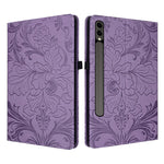 Custodia per tablet in ecopelle con motivo floreale in rilievo, For Galaxy Tab S10 Lite, For Galaxy Tab S10 / S9 FE, For Galaxy Tab S10 FE+, For Galaxy Tab S9 FE+/S10+/S9+