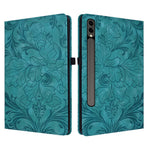Custodia per tablet in ecopelle con motivo floreale in rilievo, For Galaxy Tab S10 Lite, For Galaxy Tab S10 / S9 FE, For Galaxy Tab S10 FE+, For Galaxy Tab S9 FE+/S10+/S9+