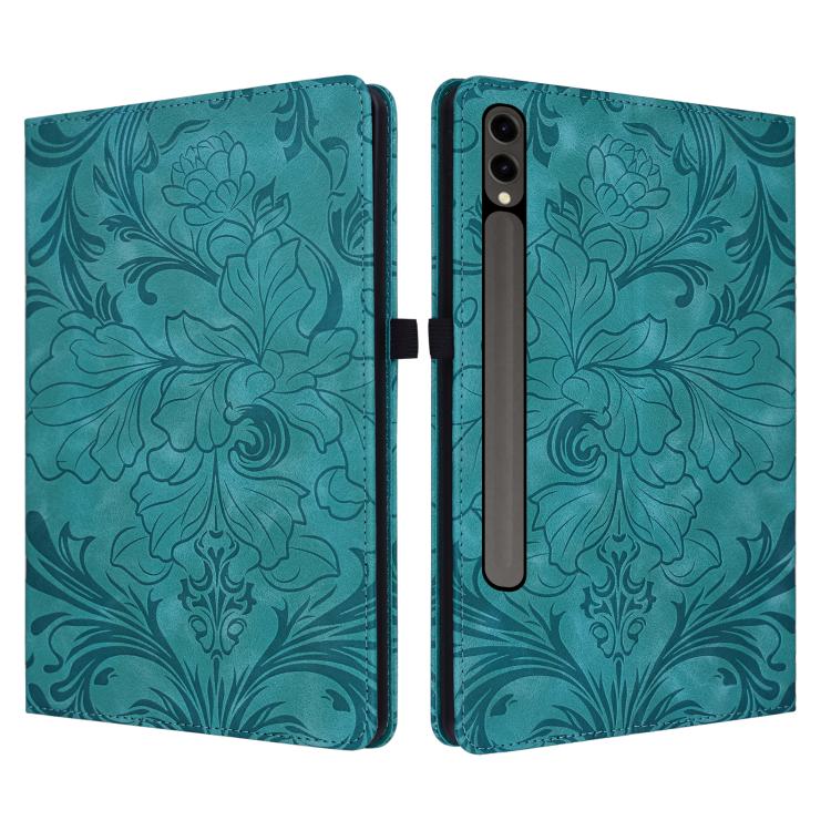 Custodia per tablet in ecopelle con motivo floreale in rilievo, For Galaxy Tab S10 Lite, For Galaxy Tab S10 / S9 FE, For Galaxy Tab S10 FE+, For Galaxy Tab S9 FE+/S10+/S9+