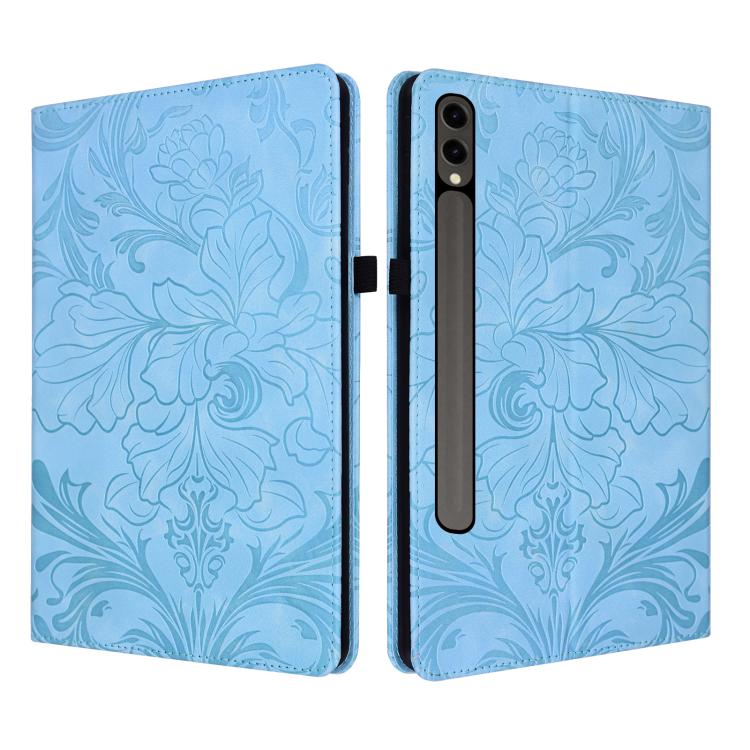Custodia per tablet in ecopelle con motivo floreale in rilievo, For Galaxy Tab S10 Lite, For Galaxy Tab S10 / S9 FE, For Galaxy Tab S10 FE+, For Galaxy Tab S9 FE+/S10+/S9+