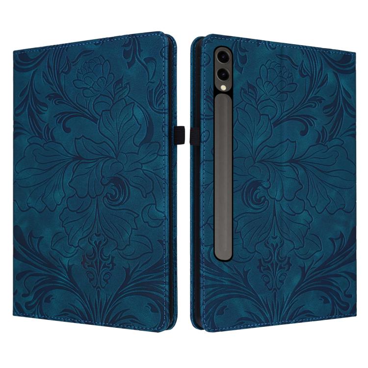 Custodia per tablet in ecopelle con motivo floreale in rilievo, For Galaxy Tab S10 Lite, For Galaxy Tab S10 / S9 FE, For Galaxy Tab S10 FE+, For Galaxy Tab S9 FE+/S10+/S9+