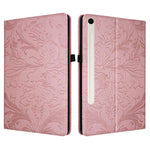 Custodia per tablet in ecopelle con motivo floreale in rilievo, For Galaxy Tab S10 Lite, For Galaxy Tab S10 / S9 FE, For Galaxy Tab S10 FE+, For Galaxy Tab S9 FE+/S10+/S9+