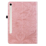 Custodia per tablet in ecopelle con motivo floreale in rilievo, For Galaxy Tab S10 Lite, For Galaxy Tab S10 / S9 FE, For Galaxy Tab S10 FE+, For Galaxy Tab S9 FE+/S10+/S9+