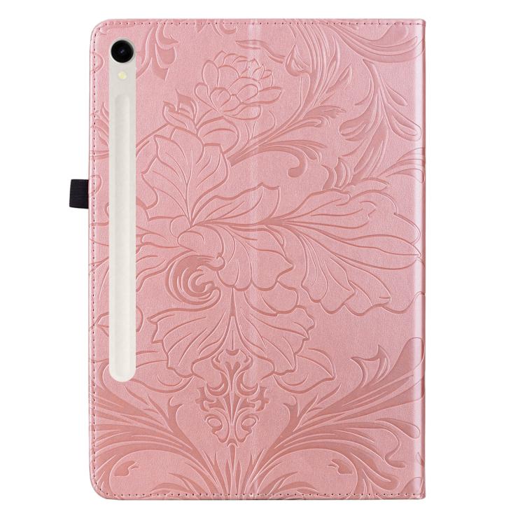 Custodia per tablet in ecopelle con motivo floreale in rilievo, For Galaxy Tab S10 Lite, For Galaxy Tab S10 / S9 FE, For Galaxy Tab S10 FE+, For Galaxy Tab S9 FE+/S10+/S9+