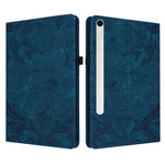 Custodia per tablet in ecopelle con motivo floreale in rilievo, For Galaxy Tab S10 Lite, For Galaxy Tab S10 / S9 FE, For Galaxy Tab S10 FE+, For Galaxy Tab S9 FE+/S10+/S9+