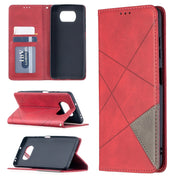 Custodia in pelle magnetica a rotazione orizzontale con struttura a rombo con supporto e slot per schede, For Xiaomi Mi Poco X3