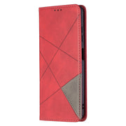 Custodia in pelle magnetica a rotazione orizzontale con struttura a rombo con supporto e slot per schede, For Xiaomi Mi Poco X3