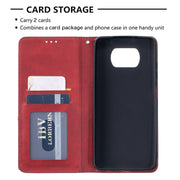 Custodia in pelle magnetica a rotazione orizzontale con struttura a rombo con supporto e slot per schede, For Xiaomi Mi Poco X3