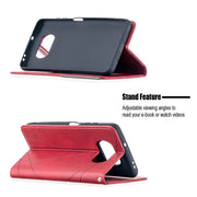 Custodia in pelle magnetica a rotazione orizzontale con struttura a rombo con supporto e slot per schede, For Xiaomi Mi Poco X3