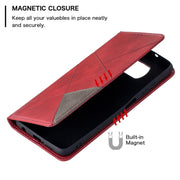 Custodia in pelle magnetica a rotazione orizzontale con struttura a rombo con supporto e slot per schede, For Xiaomi Mi Poco X3