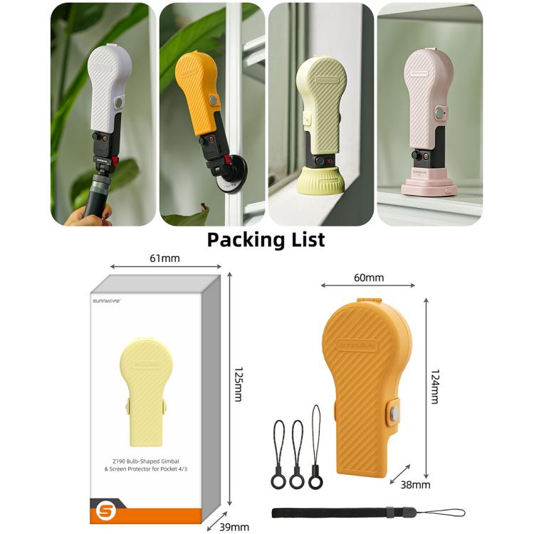 Sunnylife Cover protettiva per gimbal a forma di lampadina colorata, custodia protettiva per schermo della fotocamera, For DJI Osmo Pocket 4 / 3