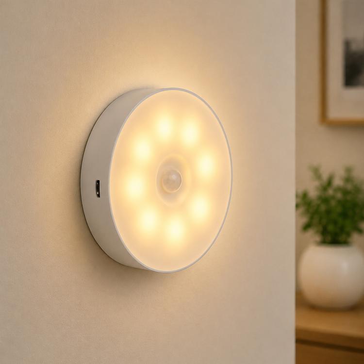 Lampada da comodino a LED intelligente con sensore di movimento (induzione del corpo umano), senza interruttore., No Switch