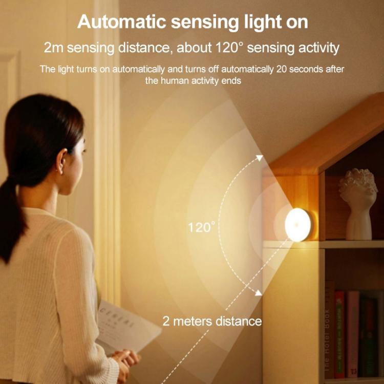 Lampada da comodino a LED intelligente con sensore di movimento (induzione del corpo umano), senza interruttore., No Switch