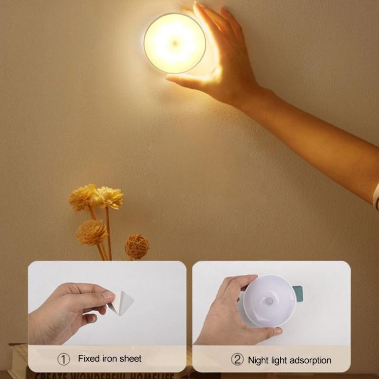 Lampada da comodino a LED intelligente con sensore di movimento (induzione del corpo umano), senza interruttore., No Switch