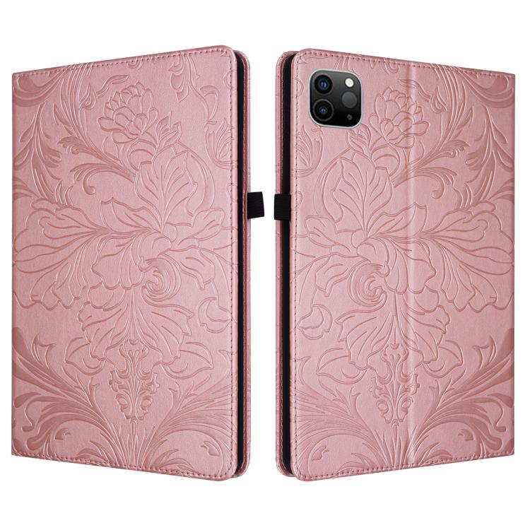 Custodia per tablet in ecopelle con motivo floreale in rilievo, For iPad Pro 12.9 2020 2021