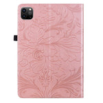 Custodia per tablet in ecopelle con motivo floreale in rilievo, For iPad Pro 12.9 2020 2021