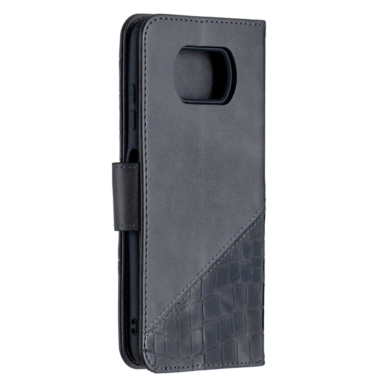 Custodia in pelle sintetica a vibrazione orizzontale con trama in coccodrillo abbinata con portafoglio, supporto e slot per carte, For Xiaomi Mi Poco X3