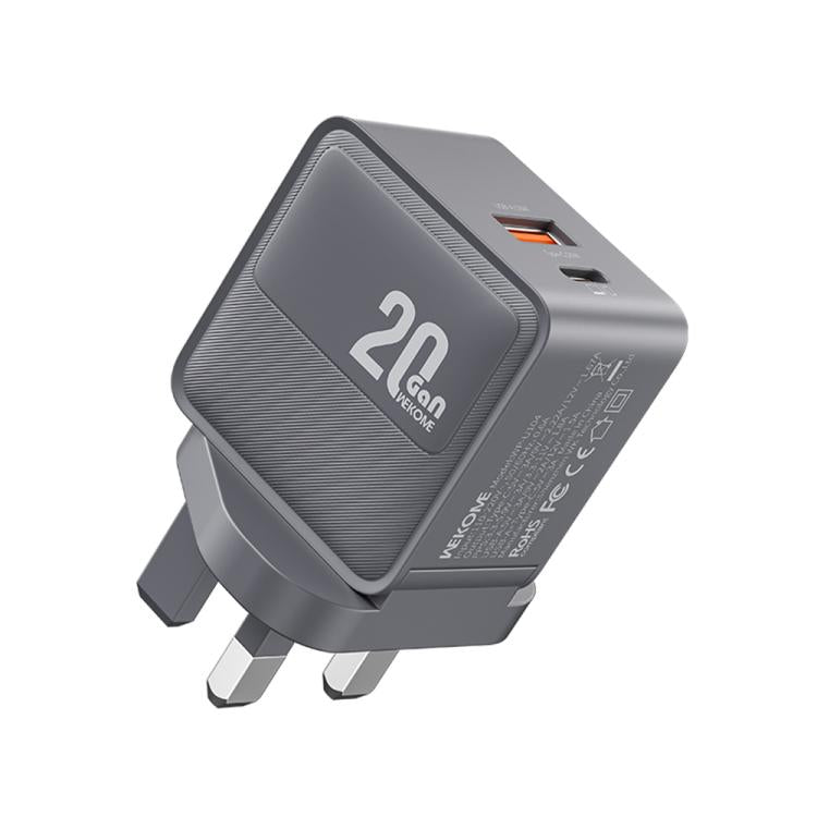 Caricabatterie WK WP-U104 Swift da 20 W con porte USB-C/Type-C e USB-A., US Plug, EU Plug, UK Plug