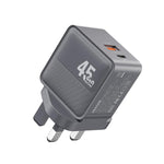 Caricabatterie rapido WK WP-U103 da 45 W con porte USB-C/Type-C e USB-A., US Plug, EU Plug, UK Plug