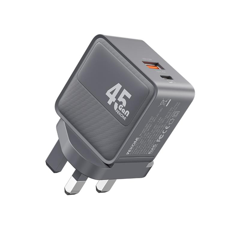 Caricabatterie rapido WK WP-U103 da 45 W con porte USB-C/Type-C e USB-A., US Plug, EU Plug, UK Plug