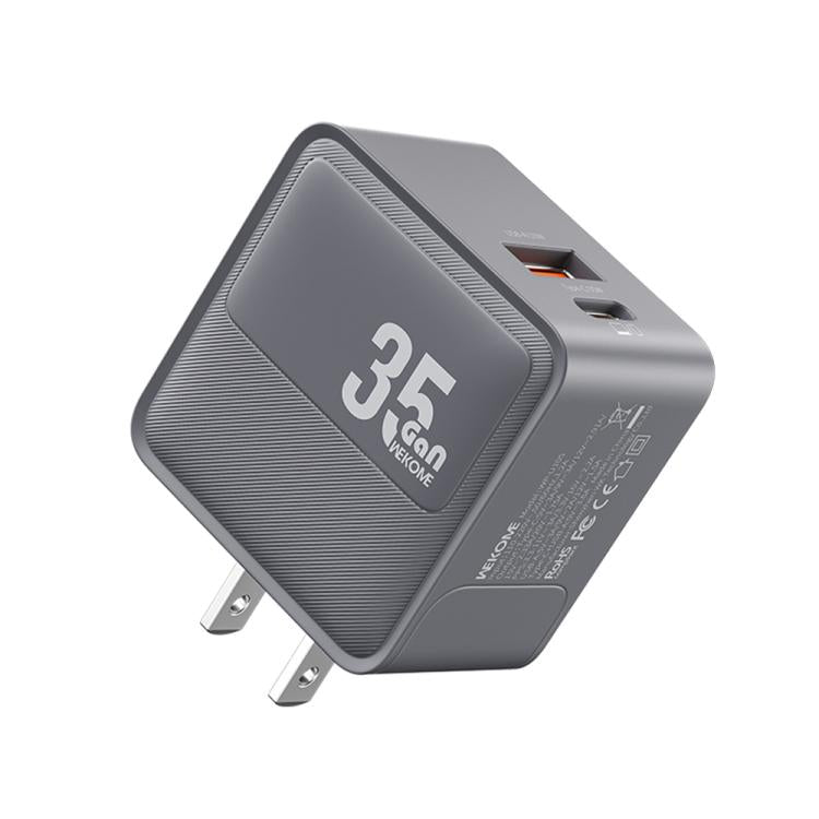 Caricabatterie rapido WK WP-U105 da 35 W con porte USB-C/Type-C e USB-A., US Plug, EU Plug, UK Plug