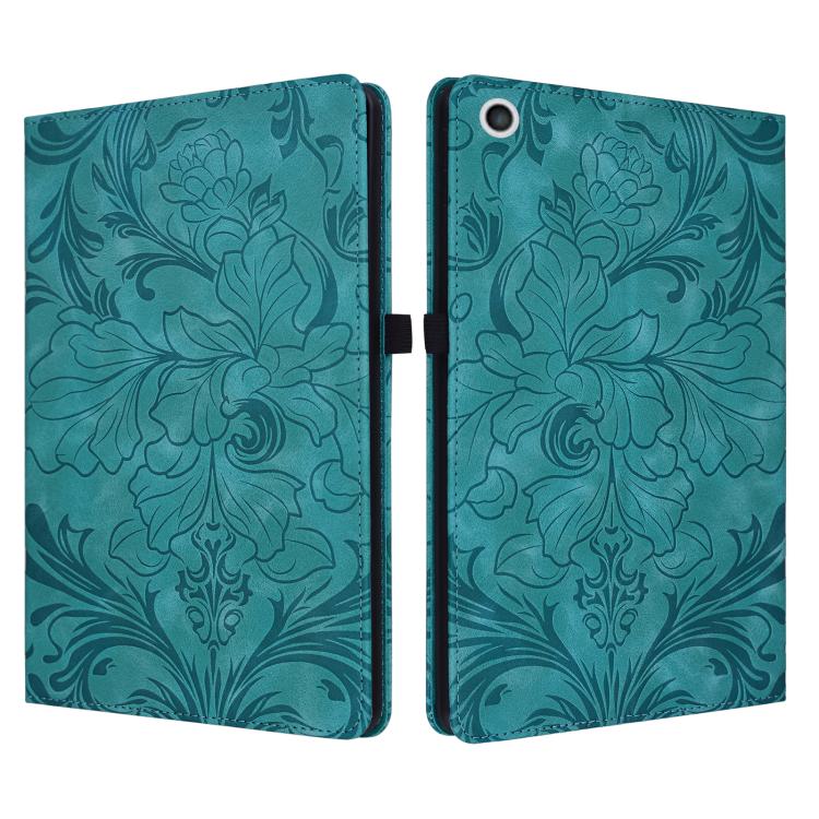 Custodia per tablet in ecopelle con motivo floreale in rilievo e funzione di sospensione/riattivazione, For iPad mini 6 / mini 2024, For iPad 10.2 2019/2020/2021, For iPad mini 1 / 2 / 3 / 4 / 5, For iPad 9.7 inch 2017 2018