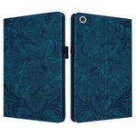 Custodia per tablet in ecopelle con motivo floreale in rilievo e funzione di sospensione/riattivazione, For iPad mini 6 / mini 2024, For iPad 10.2 2019/2020/2021, For iPad mini 1 / 2 / 3 / 4 / 5, For iPad 9.7 inch 2017 2018