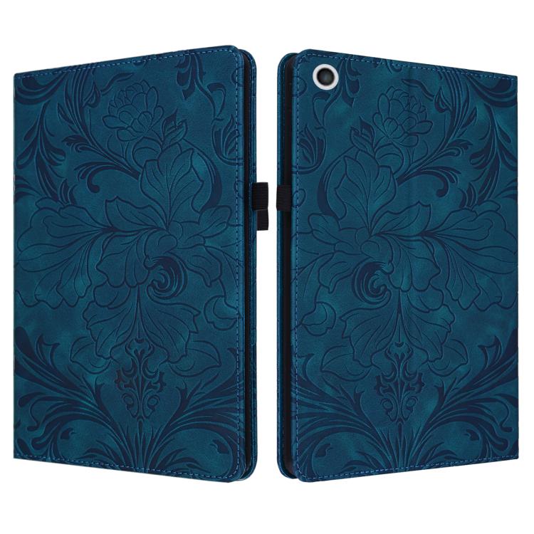 Custodia per tablet in ecopelle con motivo floreale in rilievo e funzione di sospensione/riattivazione, For iPad mini 6 / mini 2024, For iPad 10.2 2019/2020/2021, For iPad mini 1 / 2 / 3 / 4 / 5, For iPad 9.7 inch 2017 2018