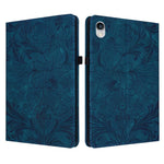 Custodia per tablet in ecopelle con motivo floreale in rilievo e funzione di sospensione/riattivazione, For iPad mini 6 / mini 2024, For iPad 10.2 2019/2020/2021, For iPad mini 1 / 2 / 3 / 4 / 5, For iPad 9.7 inch 2017 2018
