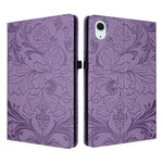 Custodia per tablet in ecopelle con motivo floreale in rilievo e funzione di sospensione/riattivazione, For iPad Air 13 2026/2025/2024, For iPad Air 11 2024/2025/2026, For iPad Pro 11 2024 / 2025, For iPad 2025 / 2022
