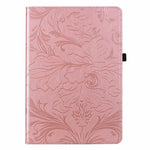 Custodia per tablet in ecopelle con motivo floreale in rilievo e funzione di sospensione/riattivazione, For iPad Air 13 2026/2025/2024, For iPad Air 11 2024/2025/2026, For iPad Pro 11 2024 / 2025, For iPad 2025 / 2022