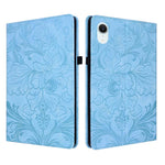 Custodia per tablet in ecopelle con motivo floreale in rilievo e funzione di sospensione/riattivazione, For iPad mini 6 / mini 2024, For iPad 10.2 2019/2020/2021, For iPad mini 1 / 2 / 3 / 4 / 5, For iPad 9.7 inch 2017 2018