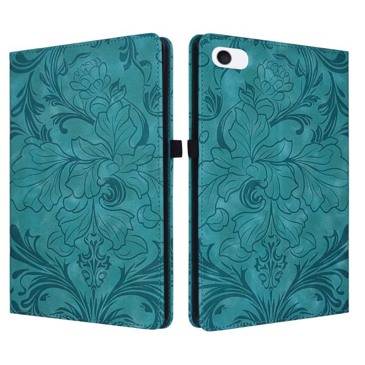 Custodia per tablet in ecopelle con motivo floreale in rilievo e funzione di sospensione/riattivazione, For iPad mini 6 / mini 2024, For iPad 10.2 2019/2020/2021, For iPad mini 1 / 2 / 3 / 4 / 5, For iPad 9.7 inch 2017 2018