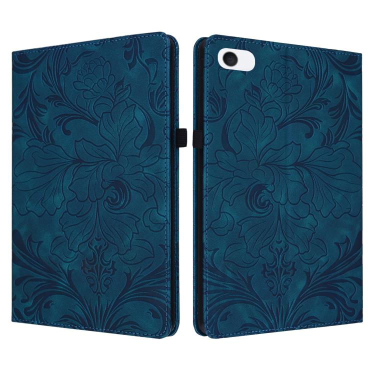Custodia per tablet in ecopelle con motivo floreale in rilievo e funzione di sospensione/riattivazione, For iPad mini 6 / mini 2024, For iPad 10.2 2019/2020/2021, For iPad mini 1 / 2 / 3 / 4 / 5, For iPad 9.7 inch 2017 2018