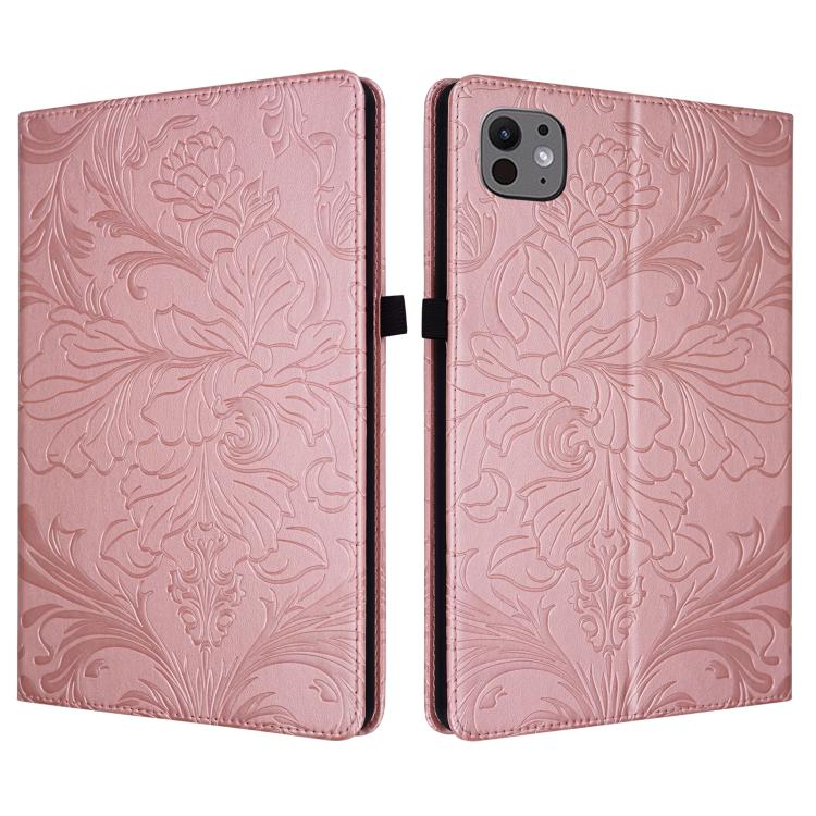 Custodia per tablet in ecopelle con motivo floreale in rilievo e funzione di sospensione/riattivazione, For iPad Air 13 2026/2025/2024, For iPad Air 11 2024/2025/2026, For iPad Pro 11 2024 / 2025, For iPad 2025 / 2022