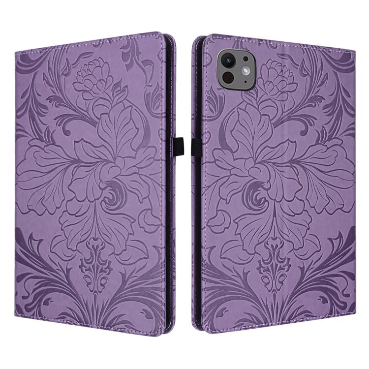Custodia per tablet in ecopelle con motivo floreale in rilievo e funzione di sospensione/riattivazione, For iPad Air 13 2026/2025/2024, For iPad Air 11 2024/2025/2026, For iPad Pro 11 2024 / 2025, For iPad 2025 / 2022