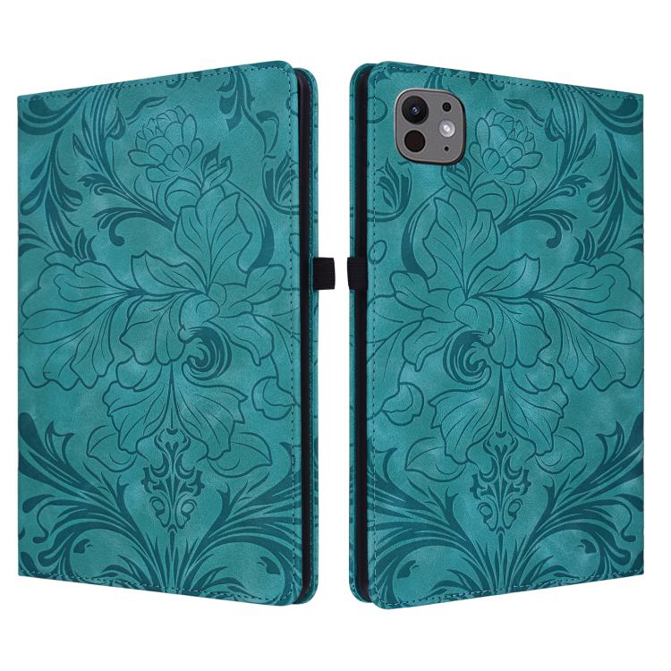 Custodia per tablet in ecopelle con motivo floreale in rilievo e funzione di sospensione/riattivazione, For iPad Air 13 2026/2025/2024, For iPad Air 11 2024/2025/2026, For iPad Pro 11 2024 / 2025, For iPad 2025 / 2022