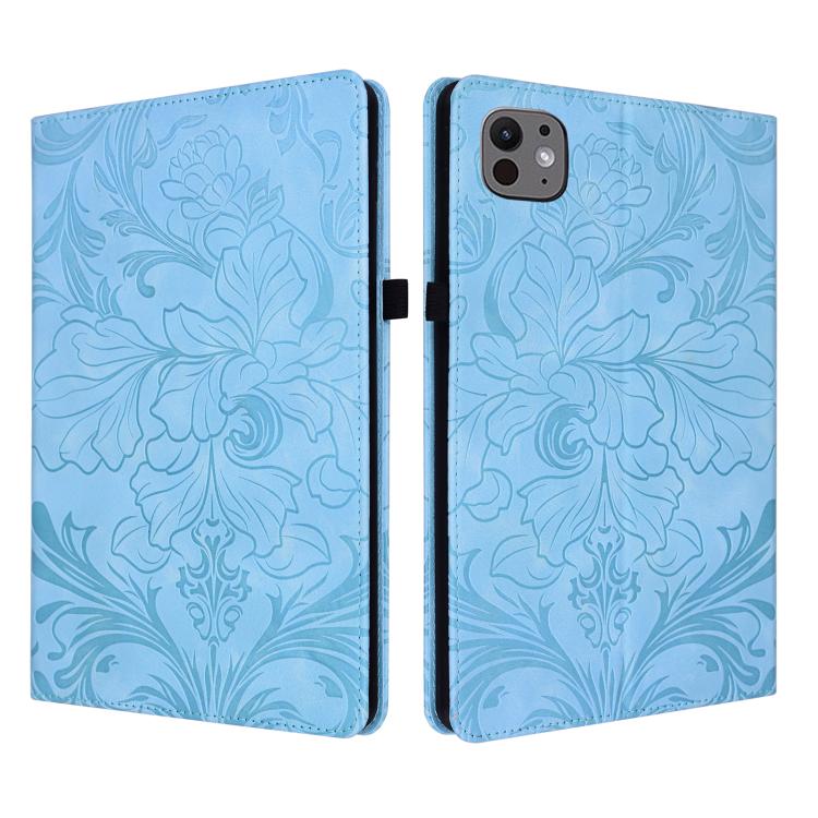 Custodia per tablet in ecopelle con motivo floreale in rilievo e funzione di sospensione/riattivazione, For iPad Air 13 2026/2025/2024, For iPad Air 11 2024/2025/2026, For iPad Pro 11 2024 / 2025, For iPad 2025 / 2022