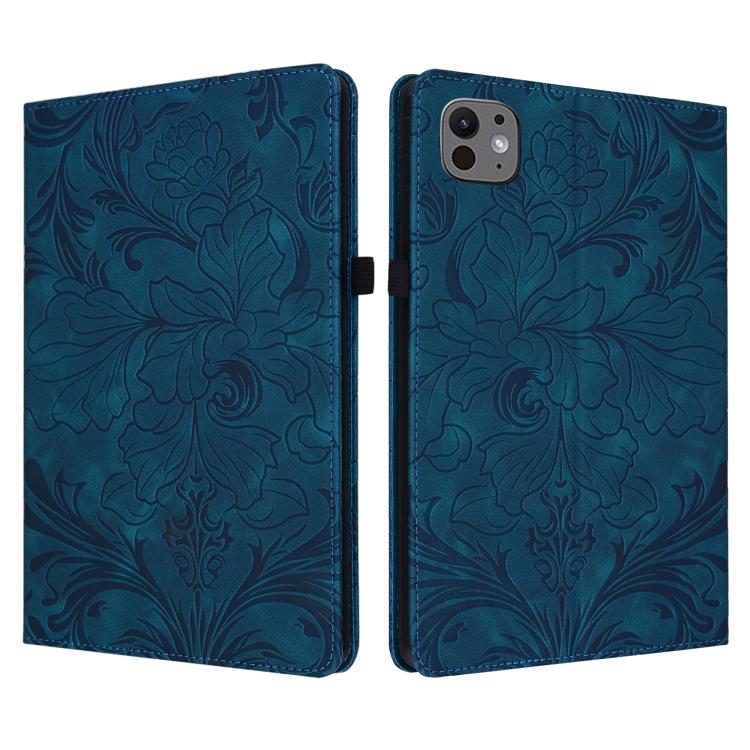 Custodia per tablet in ecopelle con motivo floreale in rilievo e funzione di sospensione/riattivazione, For iPad Air 13 2026/2025/2024, For iPad Air 11 2024/2025/2026, For iPad Pro 11 2024 / 2025, For iPad 2025 / 2022